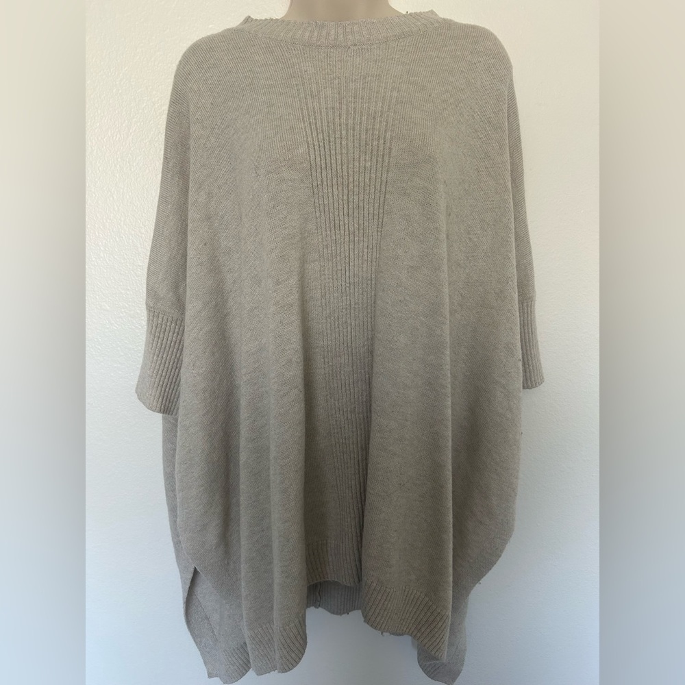 Woven Beige Fall MIDI Poncho